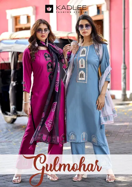 Gulmohar By Kadlee Rayon Kurti With Bottom Dupatta 